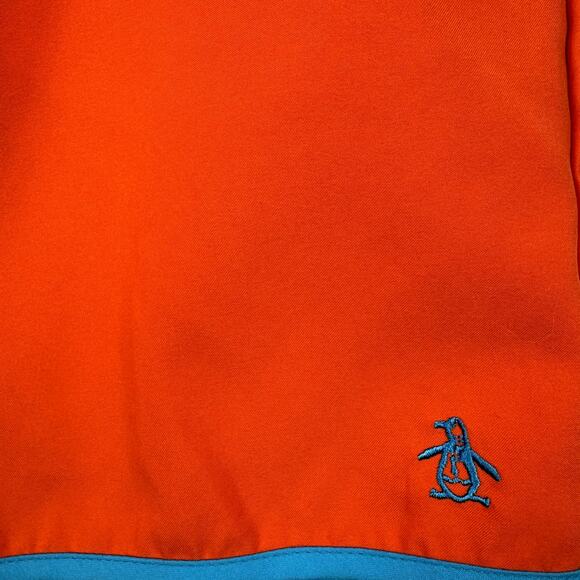Men's Original Penguin Orange Board Shorts Mesh Lined Surf Swimwear Trunks sz 34 - Picture 2 of 5
